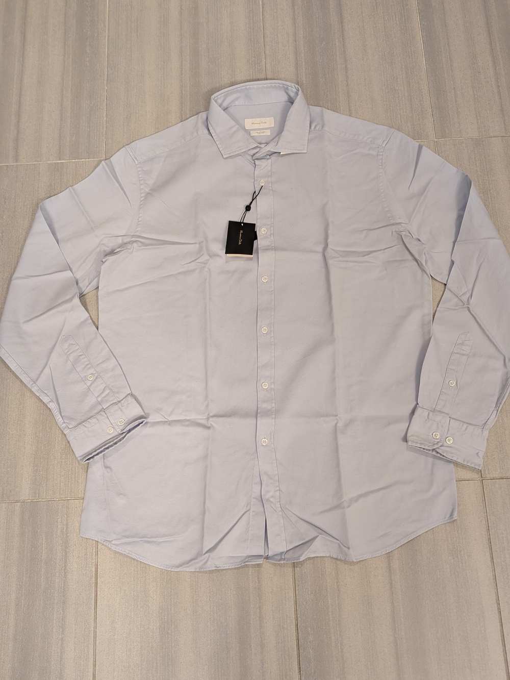 Massimo Dutti Men's Light Blue Classic Button-Down Shirt NWT